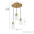 thumbnail image 6 of Hunter - Hartland 3-light Alturas Gold, Small Cluster Light, Dimmable, Transitional Style, Round Shaped, for Bedrooms, Dining, Living Rooms - 13063, 6 of 7