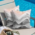 thumbnail image 6 of Ocean Wave Throw Pillow Cover Gray Gradient Cotton Linen Cushion Cover Throw Pillow Case with Invisible Zipper for Couch Sofa Bed Chair Car 16x16 Inch, 6 of 14