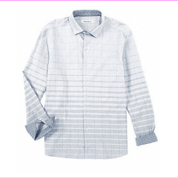 $138.00 Tommy BahamaOmbre Stripe Mist Long-Sleeve Woven Shirt SIZE L
