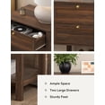 thumbnail image 6 of Joyyskill End Table with 2 Drawers, Farmhouse Nightstand with Open Shelf, Modern Bedside Cabinet Side Table Night Stand for Bedroom, Brown, 6 of 6