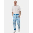 thumbnail image 2 of No Boundaries Men's Lounge Joggers, Tropical Graphic Print Pajama Pants, Sizes S-XL, 2 of 5