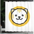 thumbnail image 3 of Ambesonne Cat Lover Shower Curtain, Motif on Plain Background, 69"Wx75"L, Dark Grey and Earth Yellow, 3 of 4