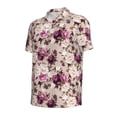 thumbnail image 2 of Balery Rose Flowers Printed Men’s Short Sleeve Polo Shirt, Midweight Men's Shirt,Golf Polo shirts -3X-Large, 2 of 9