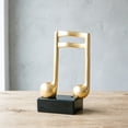 thumbnail image 4 of mdesiwst Music Note Sculpture Gold Resin Musical Symbol Figurine Modern Tabletop Decoration for Piano Room Home Office Table Centerpiece, 4 of 8