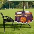 thumbnail image 7 of Coolnut 60" Halloween Pumpkin Outdoor Round Tablecloth, Waterproof Stain-Resistant Non-Slip Circular Tablecloth with Umbrella Hole and Zipper for Tabletop Backyard Party BBQ Decor, 7 of 7