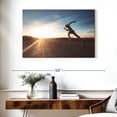 thumbnail image 3 of Elephant Stock Street Runner Wall Art - Horizontal Canvas Wall Art - Living Room Wall Decor - Sports Canvas - Blue And Brown Decor - 39" x 26", 3 of 8