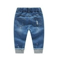 thumbnail image 2 of KIDSCOOL SPACE Baby Ripped Jean,Toddler Elastic Distressed Waist Denim Pants,3-4 Years, 2 of 7