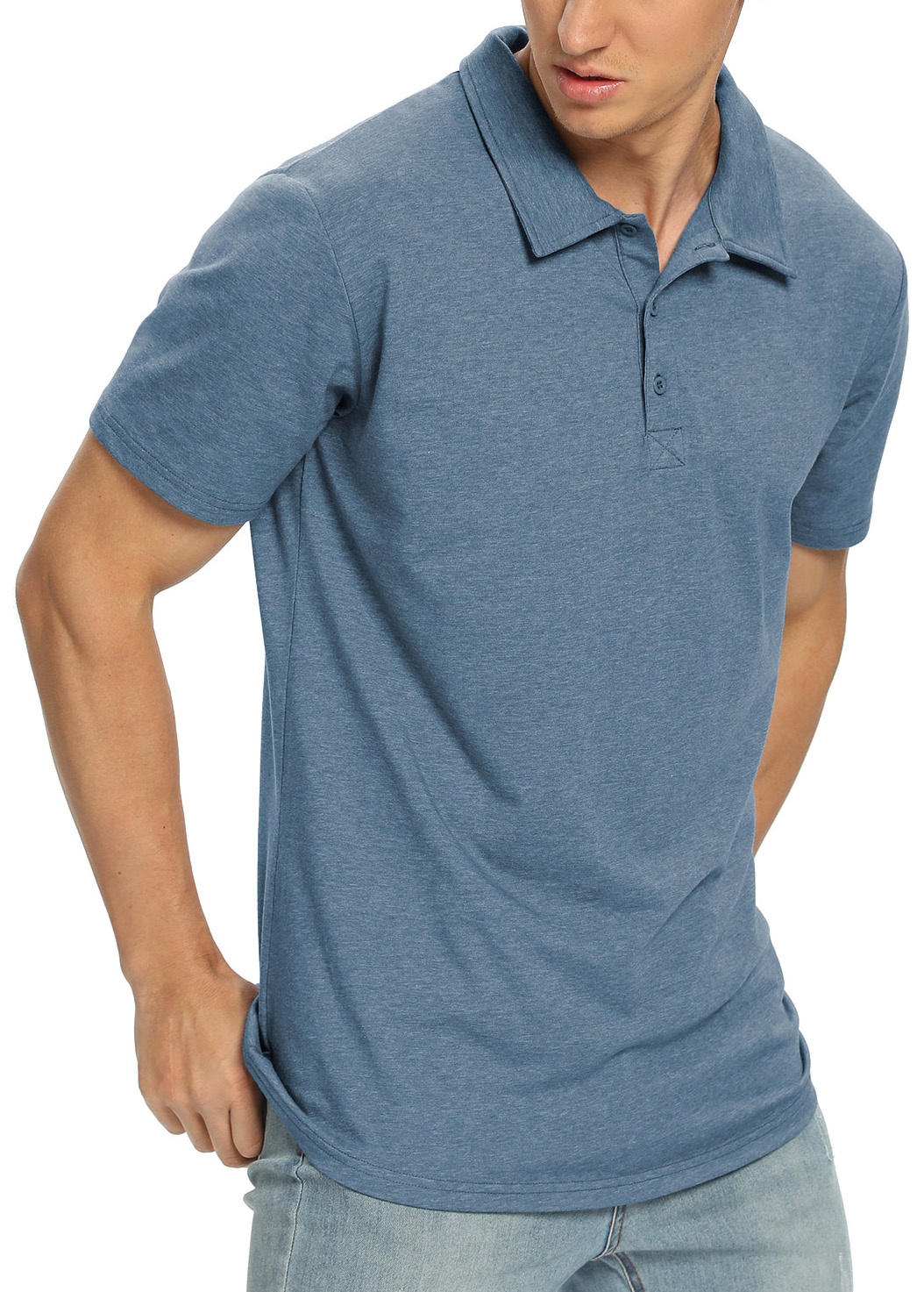Iceglad Men's Soft Cotton Polo Shirt With Short Sleeves photo 6