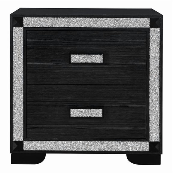 Global Furniture USA Soleil Modern Nightstand Charcoal with 2 Drawers
