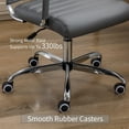 thumbnail image 6 of Office Desk Chair Leather, Conference Room Chairs with Wheels, Executive Modern High Back Ergonomic Swivel Rolling Ribbed Computer Chair, 6 of 13
