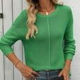 thumbnail image 5 of gakvbuo Mock Neck Fall Knitted Sweater For Womens Long Sleeve Tops Casual Trendy Crew Neck Loose Fit Lightweight Pullover Sweater Blouse Tops, 5 of 6