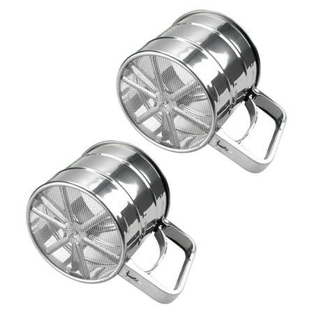 

Flour Sifter Cup Stainless Steel Mesh Flour Shaker with Measuring Flour Sifter Cup Shape for Flour Sugar Icing 2 Pack