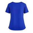 thumbnail image 3 of Scrubs Top for Women V-Neck with 4 Pockets, Soft, 4-Way Stretch & Durable Fabric Royal Blue 2XL, 3 of 4