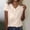 Beige, variant on Women's Short Sleeve V Neck Casual Tops Blouses Loose Fit Tee Shirts Plus Size Under 10