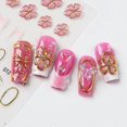 thumbnail image 2 of 3 Sheets Stickers for Nails Self-Adhesive Nail Decal Gold Pink 3D Flower Embossed Decals for Nails Colorful Floral Art Design Accessories, 2 of 5