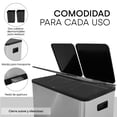 thumbnail image 2 of Bote de basura Ninon INOX-40L de 40 litros con doble compartimento 20 L + 20 L, 2 of 8
