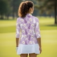 thumbnail image 5 of Uorisanigo Rabbit Daisy Womens Moisture Wicking Casual Tennis Activewear Fashionable Versatile Long Sleeve Golf Polo Shirts Comfortable Stylish Zip Up Collar Athletic Tops Size XL, 5 of 7