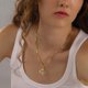 thumbnail image 4 of Collares Con Geométrico Cadena Clip Chapada en Oro para Mujer (estilo Dorado 1), 4 of 4