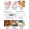 thumbnail image 5 of Jiaeri Instant Read Digital Meat Thermometer with Foldable Probe, Fast 3-Second Reading, Waterproof, Kitchen Cooking Food Thermometer for Grilling, BBQ, Oil, Candy, Milk, -50°C to 300°C, 5 of 5