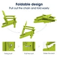 thumbnail image 2 of Wulful Folding Plastic HDPE Patio Adirondack Chair, Apple Green, 2 of 5