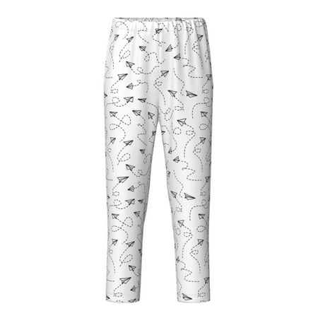 Fuzoiu Airplane Print Teenagers Pajama Pants Lounge Pants with 2 Pockets Elastic Waist Kids Sleep Bottoms Comfy Sleepwear PJ Bottoms for Kids-XS(5-6)