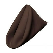 LA Linen 10-Pack Cloth Napkins, Washable Reusable Polyester Poplin Table Napkins, 18 by 18-Inch, Brown