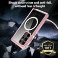 thumbnail image 2 of Clear Magnetic Cover Case for Apple Samsung Galaxy S24 Ultra, with Built-in Tempered Glass Screen Protector, [Compatible with Magsafe] Full Body Rugged Shockproof Case for Galaxy S24 Ultra, Pink, 2 of 5