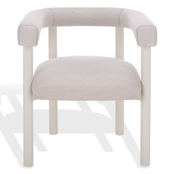 Safavieh Couture Larissa Aluminum Outdoor Dining Armchair, White/Beige
