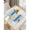 thumbnail image 5 of Haze Blue Summer Beach Placemats Set of 6, Nautical Coastal Beige Seaside Placemats for Dining Table, Place Mats for Kitchen Tabletop, Waterproof Wipeable Dining Table Mats Set, 5 of 9