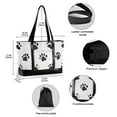 thumbnail image 2 of FORMRS Canvas Laptop Tote Bag for Women with 15.6" Computer Compartments Shoulder Handbag, Black Cartoon Cat Paw, 2 of 7