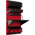 thumbnail image 2 of Wall Control Power Tool Storage Organizer Kit Cordless Drill Holder Charging Station Rack 16” x 32” Metal Pegboard Organization System (Red Pegboard), 2 of 9