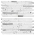 thumbnail image 1 of Azulejos de pared AULIGET de piedra sintética con aspecto de mármol blanco (PVC, 40 unidades), 1 of 8