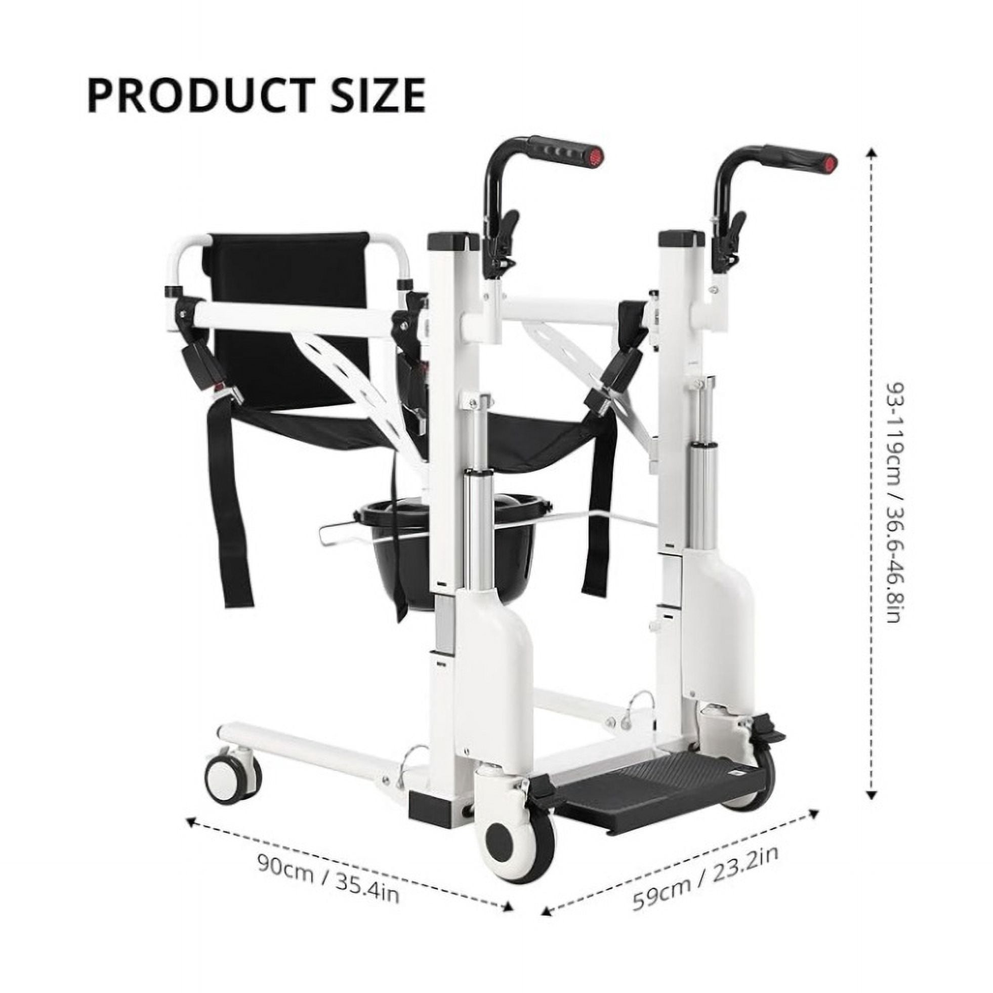 Electric Patient Lift Transfer Chair - Portable Car Lift Aid, Suitable for Elderly Care Workers, Lightweight Bedside Bathroom Wheelchair