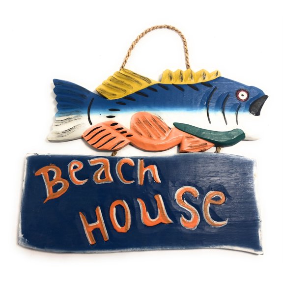 Beach House Sign 15" w/ Bass - Decorative Lake Sign | #dpt521640