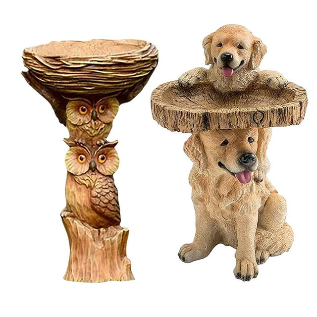 2x estatuillas de animales de resina, estacas de jardín, jardín, Patio, ornamento,