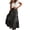 Black Grey, variant on Women's High Waist Long Denim Skirt Button-Fly Tiered Ruffle Swing A-Line Jean Maxi Skirt with Pockets