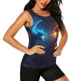 thumbnail image 2 of Fotbe Red And Blue Fire Dragon C Blusas Sin Mangas para Mujer – Estilo Casual, Corte Suelto, Slim-Fit, Cuello Redondo Deportivo, Tops de Verano para Gimnasio y Yoga-Medium, 2 of 7
