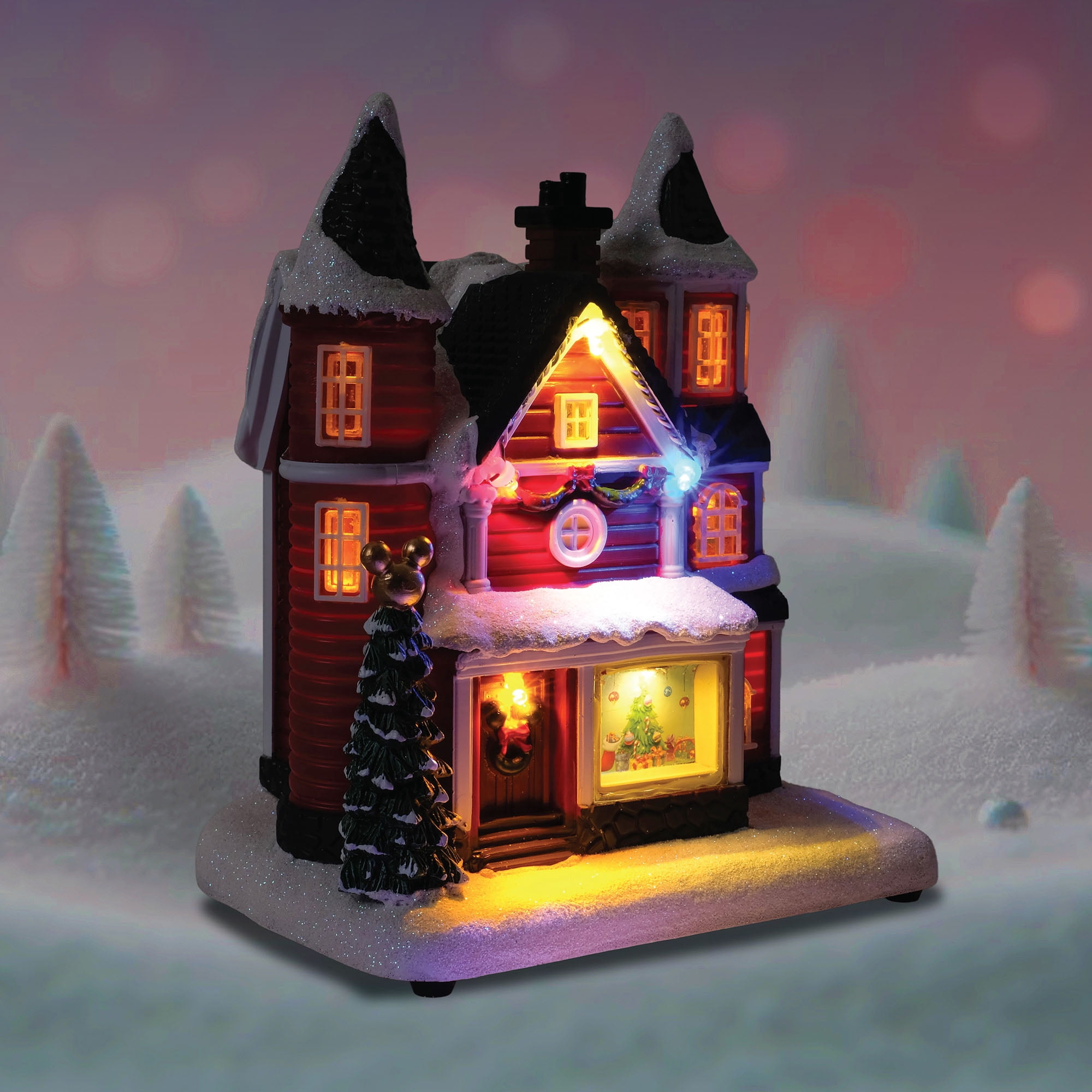 Disney Light‑Up & Sound Victorian Christmas Village House Tabletop Holiday Building