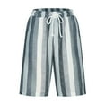 thumbnail image 5 of AXXD Mens Cargo Shorts Summer Solid Casual Elastic Waist Stripe Pocket Beach Pants Shorts Clearance, 5 of 7
