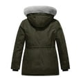 thumbnail image 2 of KVE Women's Plus Size Quilted Winter Coat Warm Puffer Jacket Thicken Parka with Removable Hood Army Green 5X, 2 of 9