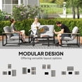 thumbnail image 4 of Outsunny Ensemble de Mobilier de Patio 4 Pcs, Ensemble de Causeuse et Sofa d'Extérieur, 4 of 10