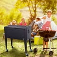 thumbnail image 4 of Costway Outdoor Rattan 80QT Party Portable Rolling Cooler Cart Ice Beer Beverage Chest, 4 of 10