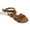 Camel, variant on Women's Eyelets Grommet Criss Cross Faux Snake Skin Strap Sandals
