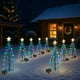 thumbnail image 5 of Luces solares para árbol de Navidad | 8 modos de iluminación con opciones de color y blanco cálido | Decoración navideña impermeable para exteriores, jardín y patio | Árbol de metal verde de 70 cm |, 5 of 7