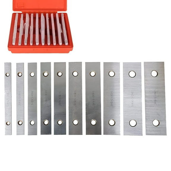 PET-U 10 Pair 1/8 x 6 Matched Parallel Bar, 0.0002 Parallelism 1/2 to 1-5/8 Alloy Steel Machinist Thin Parallel Tool Set