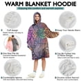 thumbnail image 5 of Wearable Oversized Blanket,Multicolor Paisley and Floral Pattern Wearable Blanket Hoodie for Adults,Cozy Hooded Blankets with Super Pockets,Super Warm Fuzzy Pullover for Women & Men, 5 of 6