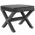 thumbnail image 1 of Modway Rivet Upholstered Velvet X-Base Ottoman With Nailhead Trim In Gray, 1 of 3