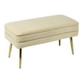 thumbnail image 1 of TOV Furniture Ziva Banc de Rangement Transitionnel en Velours de 16,5 Po H, Beige, 1 of 6