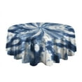 thumbnail image 5 of Blue White Tie Dye Mandala Pattern Round Tablecloth 60"x60",Wrinkle Wipeable Table Cloth for Kitchen Dining Room Picnic Patio Party, 5 of 6