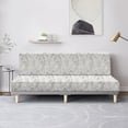 thumbnail image 3 of Leather Like Stretch Futon Slipcover Armless Futon Bed Sofa Cover Furniture Protector with Elastic Bottom, Soft and Washable Futon Cover for Sofa Bed Stay in Place（Larger，Beige）, 3 of 5